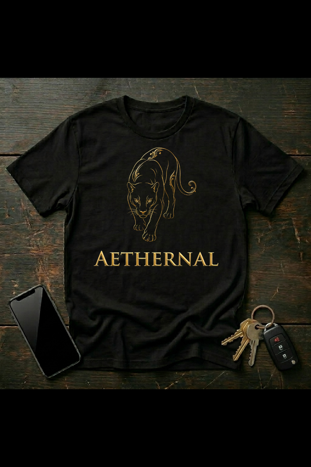Golden Panther – Stealth Power Symbol | AETHERNAL Mystic Predator Design