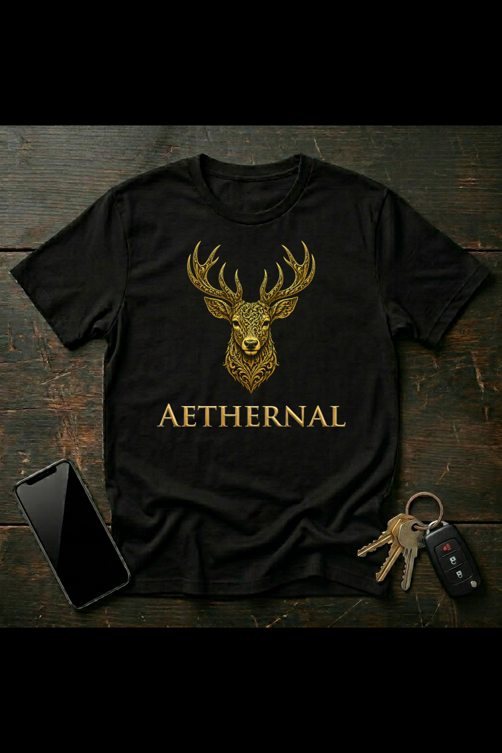 Ornate Deer Head Art – Gothic Nature Design | AETHERNAL