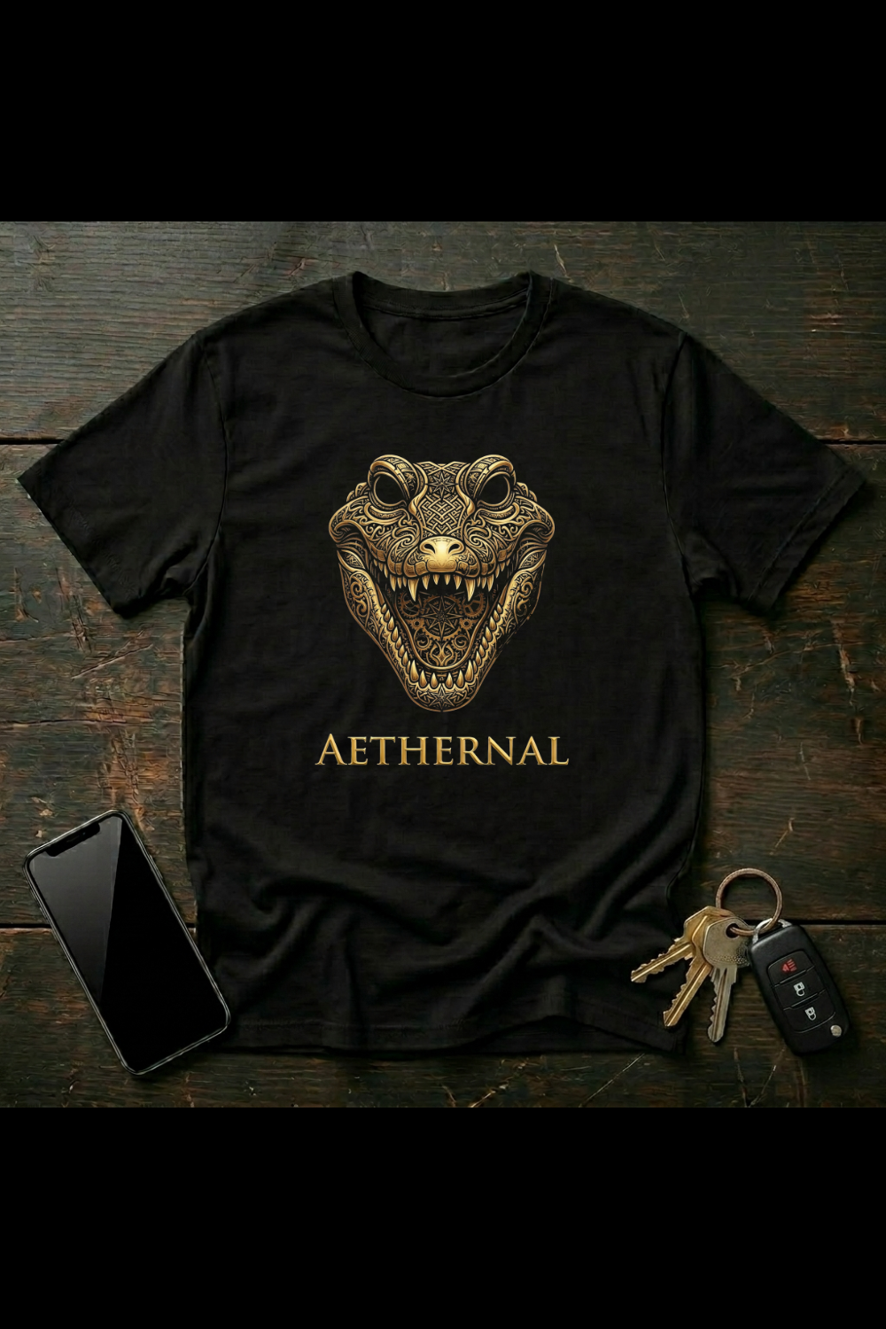 Ornamental Crocodile Skull – Gothic Reptile Archetype Design