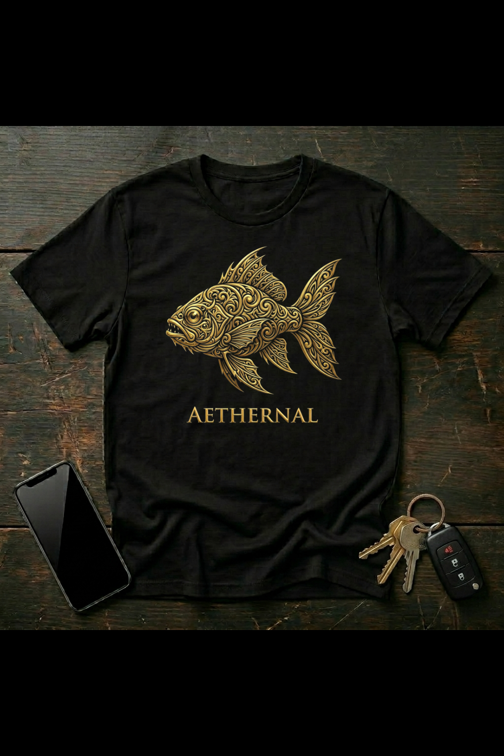 Ornate Piranha Fish Design | Tribal Predator Art | AETHERNAL