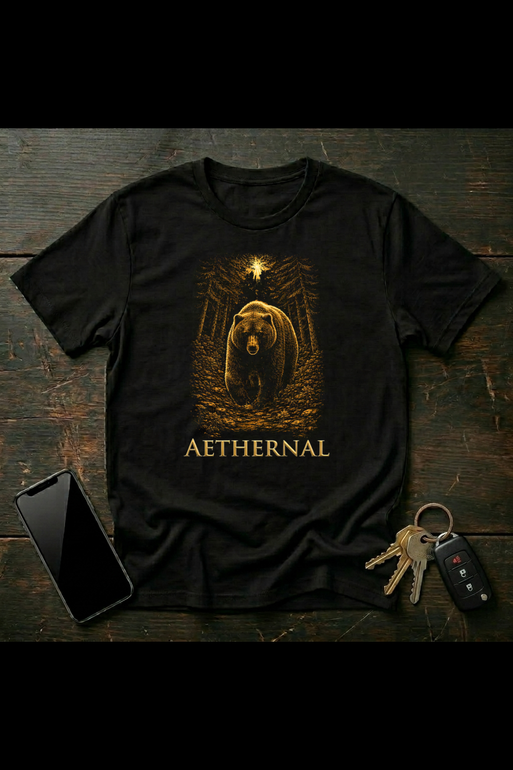 Grizz on the Trail | Wilderness Bear Art | Forest Nature Design | AETHERNAL