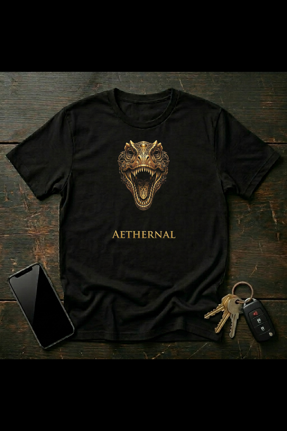 Decorative Tyrannosaur Head | Gothic Dinosaur Art | AETHERNAL