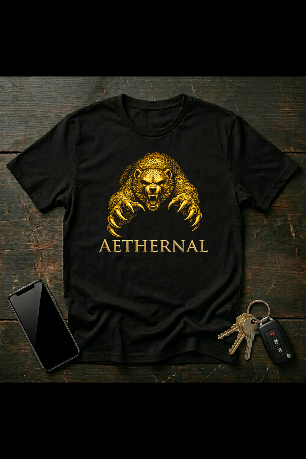 Decorative Attacking Wolverine – Ornate Predator Fantasy Art | AETHERNAL