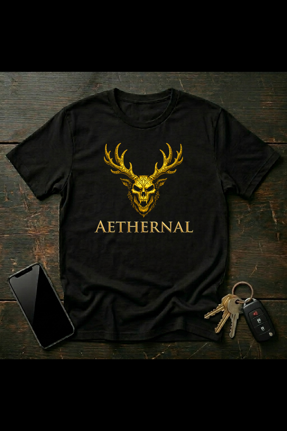 Decorative Wendigo Skull – Gothic Antlered Horror Art | Dark Fantasy Cryptid Design | AETHERNAL