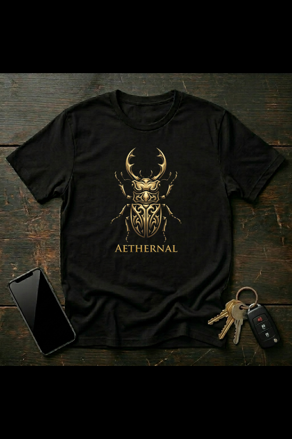 Decorative Stag Beetle Art – Ornamental Beetle Design | Gothic Insect Illustration | AETHERNAL