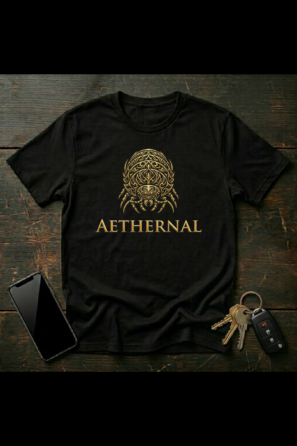 Tribal Roly-Poly Illustration – Ornamental Pill Bug Art | Gothic Isopod Design | AETHERNAL