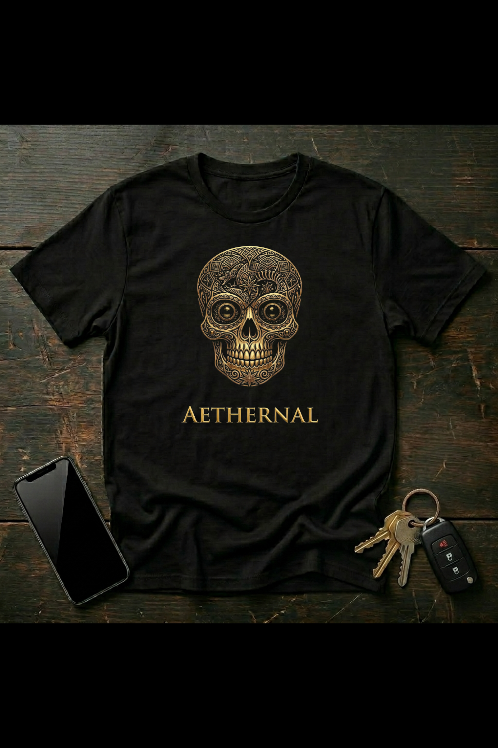 Cybernetic Ornamental Skull Artwork – Gothic Mechanical Skull Illustration | Biomechanical Skeleton Art | AETHERNAL