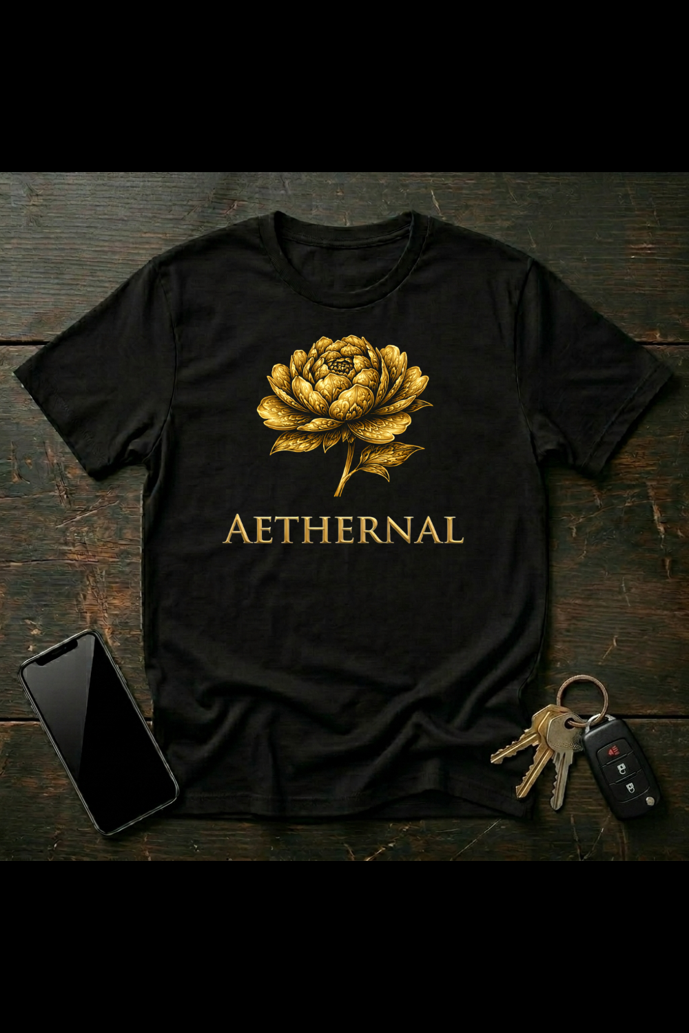 Ornamental Peony Blossom Illustration | Gothic Botanical Art | AETHERNAL