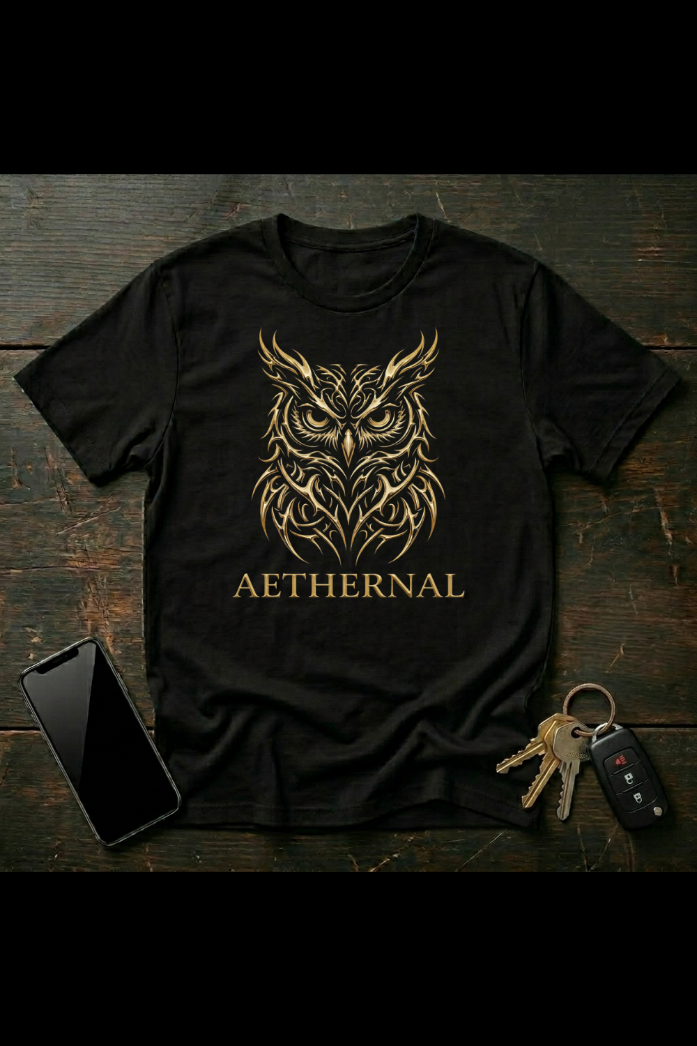 Tribal Great Horned Owl Illustration | Gothic Ornamental Owl Art | AETHERNAL